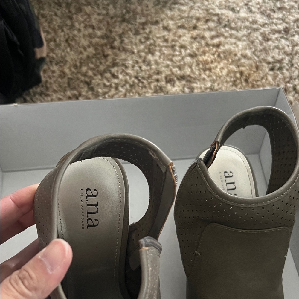 a.n.a Women's Taupe Perforated Mules